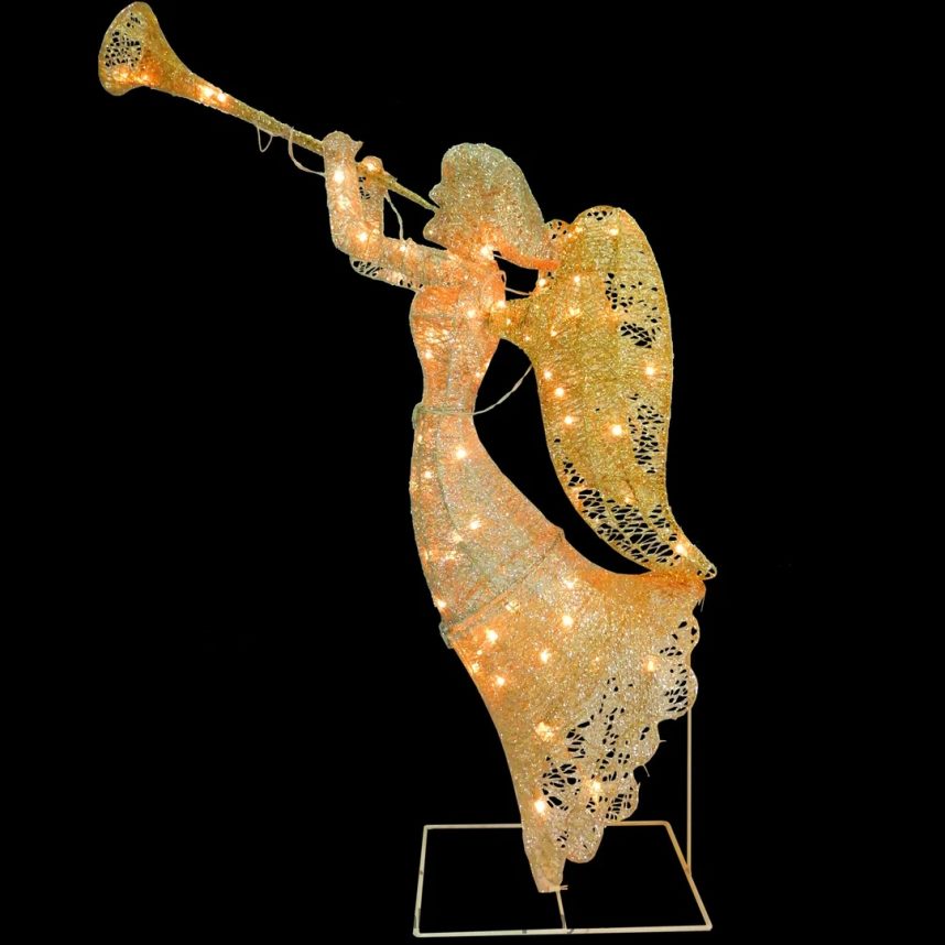 decoration | National Tree Company 48\ Silver Angel Decor with White LED Lights F2L4F668